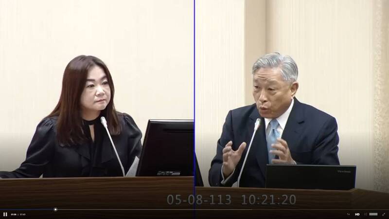 國民黨立委馬文君(左)今天質詢時質疑,我透過捷克援助烏克蘭,收錢的國家都已公開了,我方卻列為機密?外交部次長田中光(右)解釋,「捷克沒有中共在對付他」。(圖擷取自立法院議事轉播IVOD) 國民黨立委馬文君(左)今天質詢時質疑,我透過捷克援助烏克蘭,收錢的國家都已公開了,我方卻列為機密?外交部次長田中光(右)解釋,「捷克沒有中共在對付他」。(圖擷取自立法院議事轉播IVOD)