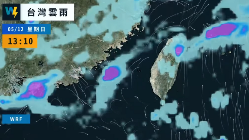 天氣風險公司預告母親節當日將變天，各地會不定時出現局部短暫陣雨。（圖擷取自天氣風險公司WeatherRisk/Facebook）