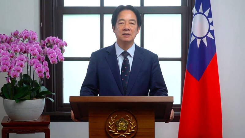 總統賴清德今錄影為日本前首相安倍晉三「三回忌」暨「第二屆繼承安倍晉三前首相遺志之會」致意。（圖取自影片）