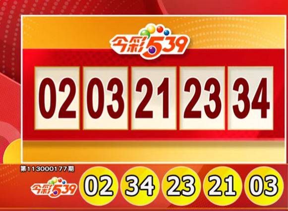 今彩539、39樂合彩開獎號碼。（擷取自三立iNEWS《全民i彩券》）