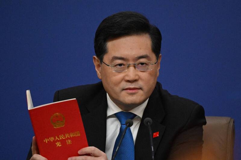 中國前外交部長秦剛。（法新社檔案照）