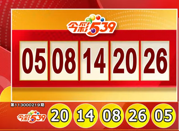 今彩539、39樂合彩開獎號碼。（擷取自三立iNEWS《全民i彩券》）