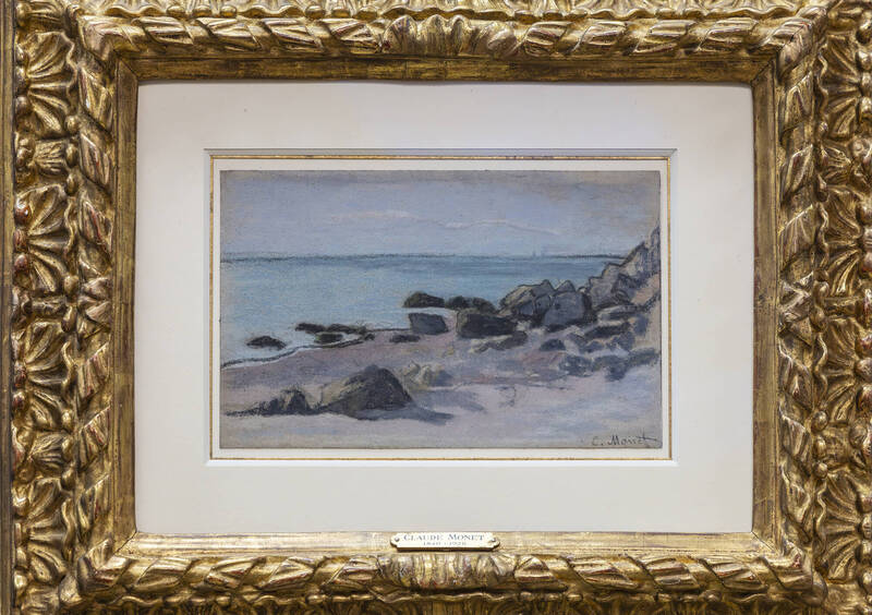 二戰爆發前夕遭納粹掠奪的莫內1865年作品《海邊》（Bord de Mer）9日在美國紐奧良物歸原主。（美聯社）