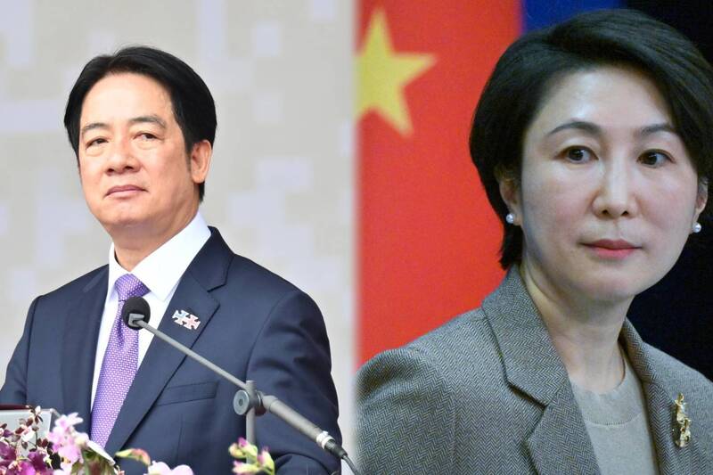 針對總統賴清德祖國論及國慶談話，中國外交部發言人毛寧指，用「台獨」謬論挑釁中國是「死路一條」。（本報資料照、法新社資料照，本報合成）