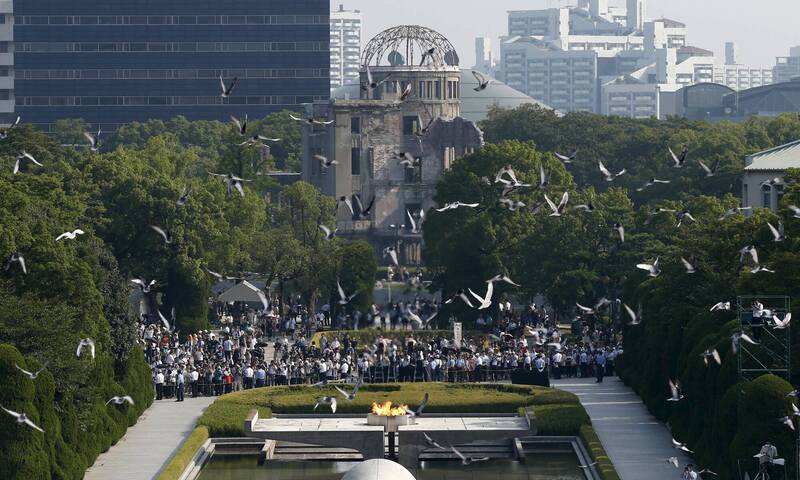 日本原水爆被害者團體協議會獲得諾貝爾和平獎。圖為原爆點廣島和平紀念公園。（路透檔案照）