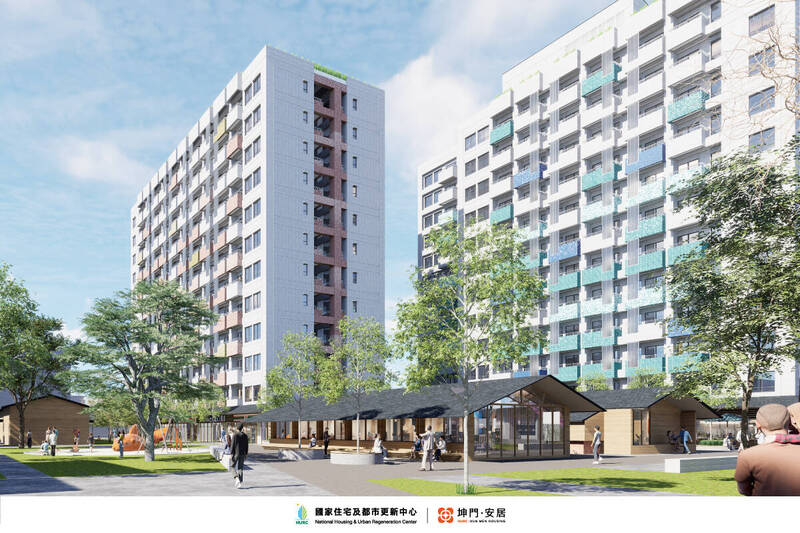 宜縣最大的社會住宅坤門安居已順利決標，將建造412戶社宅，畫面為設計圖。（國家住都中心提供）