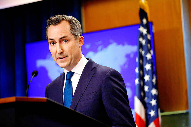 
US Department of State spokesman Matthew Miller speaks at a news conference in Washington on Oct. 1.
Photo: AFP