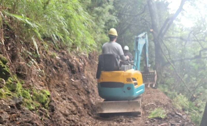 能高越嶺國家步道西段屯原登山口受損嚴重，決採雲天宮入口路線取代，目前積極進行替代路線整修。（圖由林業保育署南投分署提供）