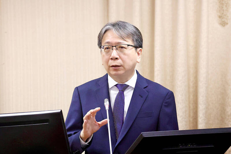 National Security Bureau Director-General Tsai Ming-yen speaks to legislators during a meeting at the Legislative Yuan in Taipei yesterday.
Photo: CNA