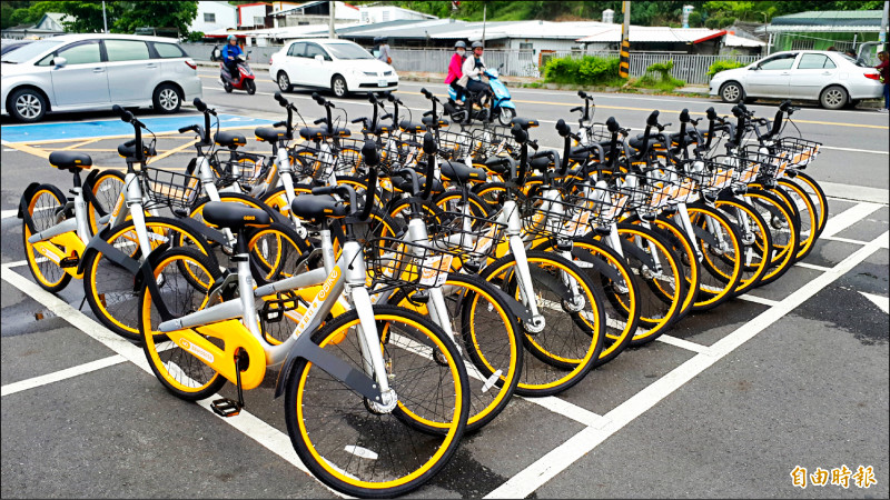 台東縣數年前曾引進oBike，採隨地借還，因亂象叢生，不到一年業者就退場。（記者黃明堂攝）