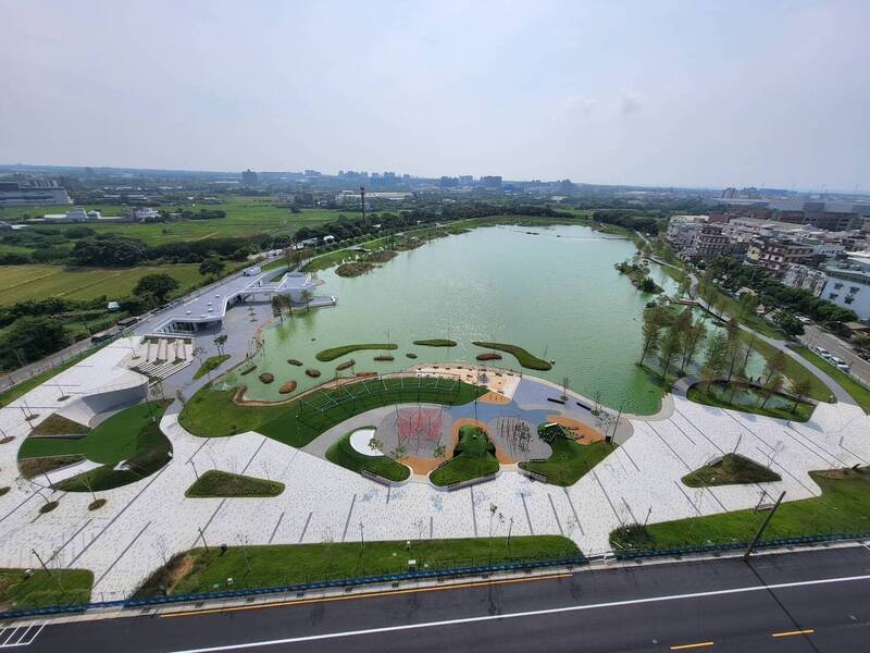 華興池公園全景。（桃園市政府提供）