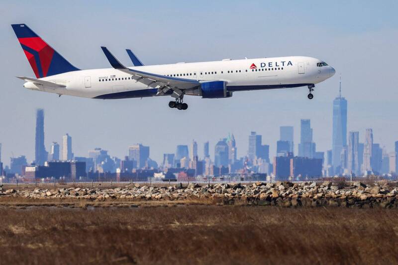 美國達美航空波音767型客機，示意圖。（法新社）