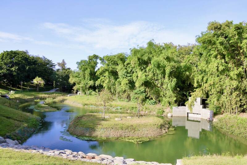 南市水利局長推薦市民來到哈赫拿爾森林公園，「森、湖、溪」3地點是必看的景點。 （圖由南市府提供）