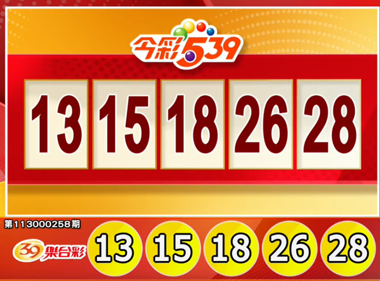 今彩539、39樂合彩開獎號碼。（擷取自三立iNEWS《全民i彩券》）