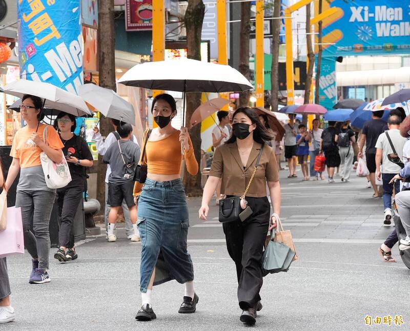 週日（27日）北部、東半部地區、恆春半島等地，有局部短暫陣雨。（資料照）