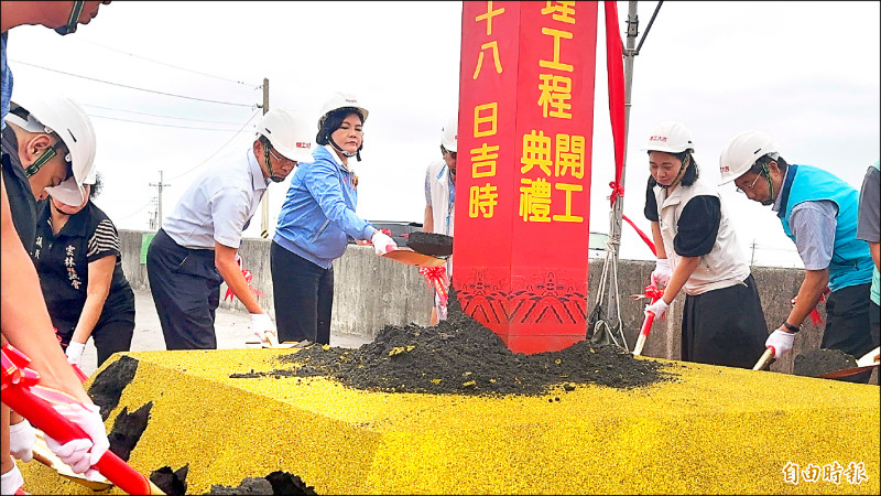 舊庄大排（第一期）治理工程，昨日舉辦動土開工典禮。（記者李文德攝）