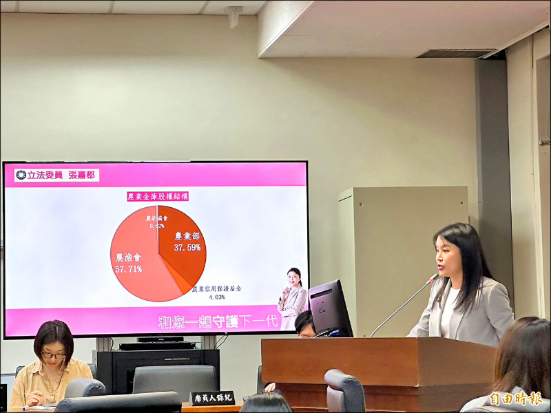 出身雲林張家的國民黨立委張嘉郡主張農業部應該讓出農業金庫的獨董提名權。（記者楊媛婷攝）