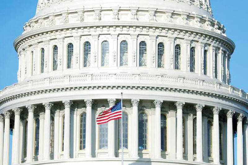 
The US flag flutters at the US Capitol in Washington in an undated photograph.
Photo: Reuters