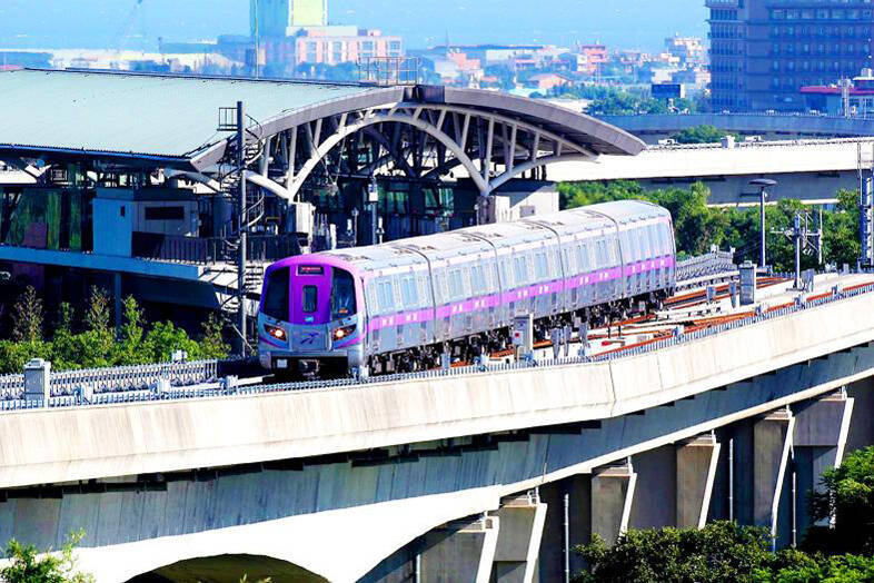 
A train travels on the Taiwan Taoyuan International Airport MRT line in an undated photograph.
Photo courtesy of Taoyuan Metro Corp