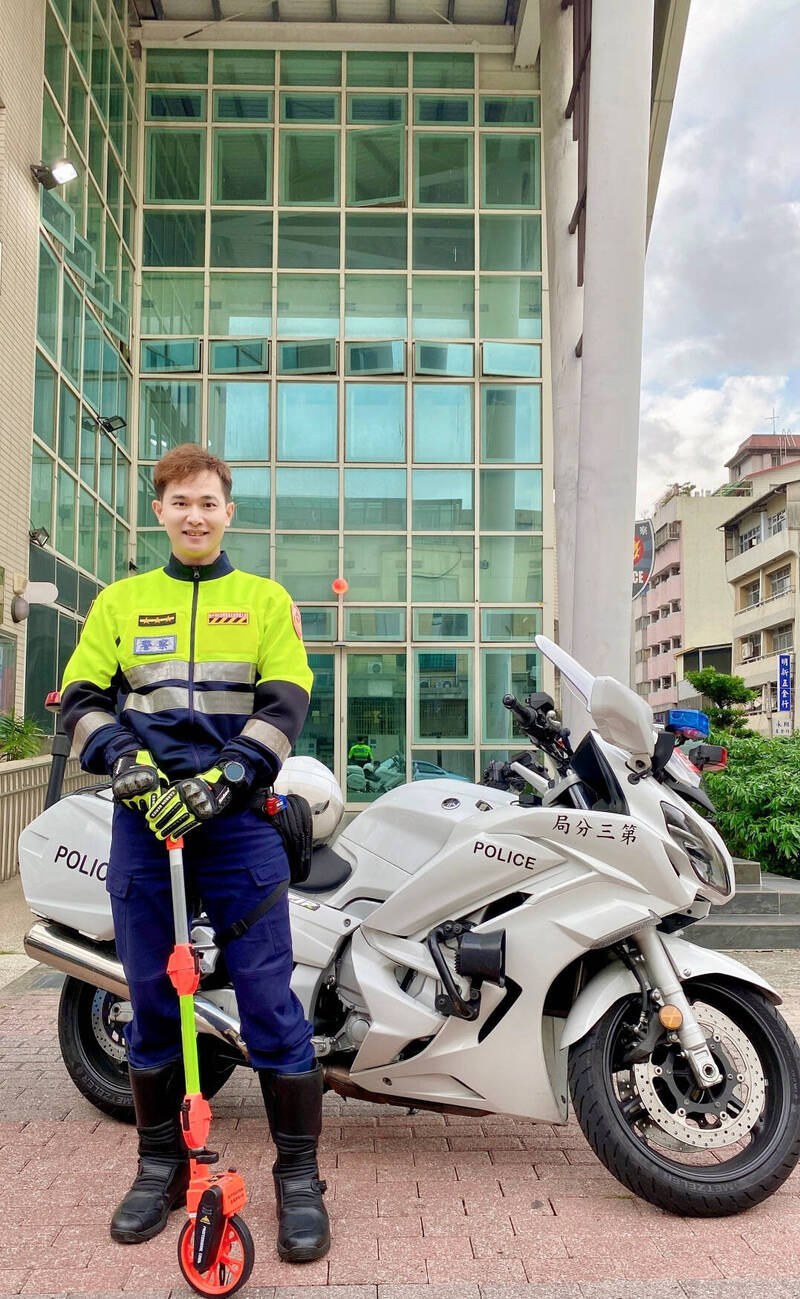 台中市第三分局交通分隊警員陳慶同。（警方提供）