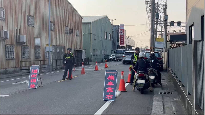 林珉彥酒駕蛇行狂飆，撞死1人並造成1重傷1輕傷悲劇，台中警方取締酒駕大執法3天。（警方提供）