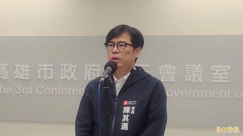 陳其邁感慨柯志恩失信於他，喊話立法院可針對財劃法修正案提覆議、大家拋棄黨派歧見好好討論。（記者王榮祥攝）