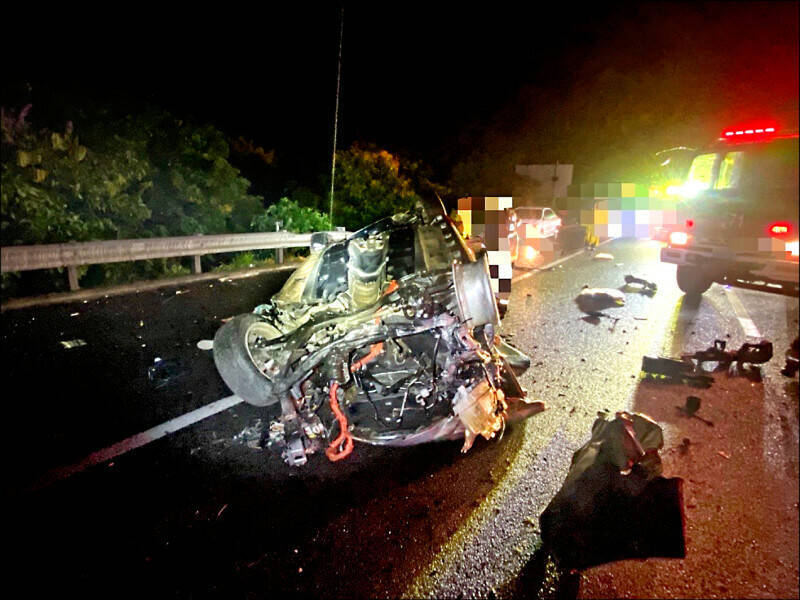 國道一號虎尾段9月底發生2車追撞車禍，今雲林地檢署偵查終結，將討債的邱男等涉案9人起訴。（民眾提供）