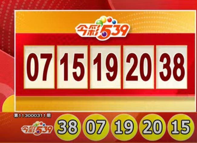 今彩539、39樂合彩開獎號碼。（擷取自三立iNEWS《全民i彩券》）
