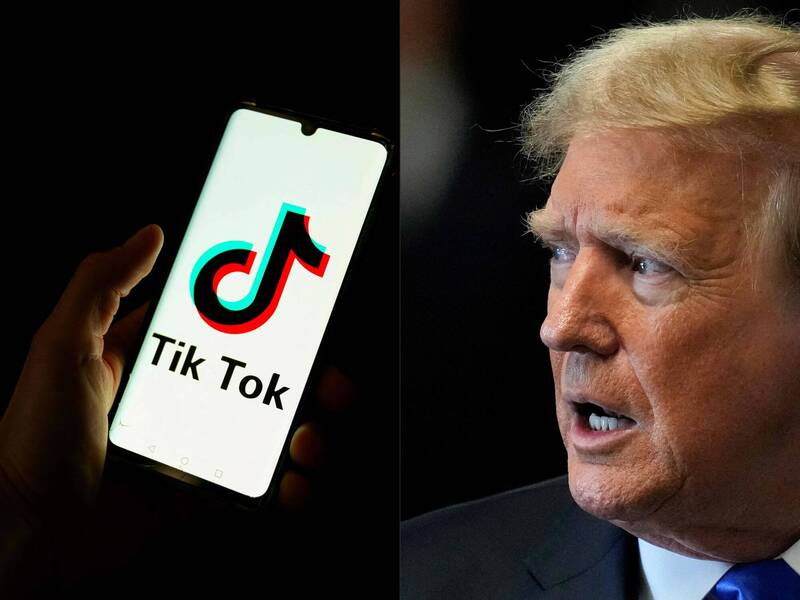 美國總統當選人川普向聯邦最高法院聲請暫緩執行短影音平台TikTok「不賣就禁」新法。（法新社）