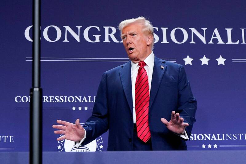 美國總統川普對於DeepSeek衝擊表示，這是好事一件。（路透）