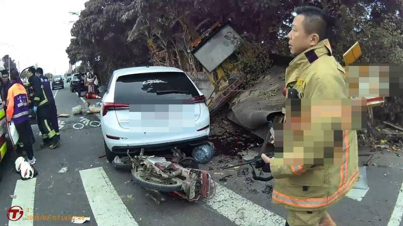 民雄台1線死亡車禍現場。（翻攝資料照）