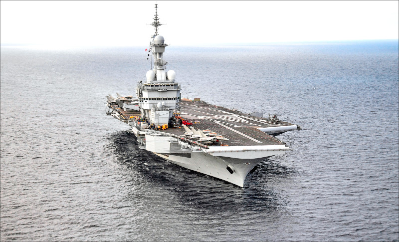 戴高樂號航空母艦為核子動力航空母艦，也是法國唯一一艘現役航艦。（法新社檔案照）