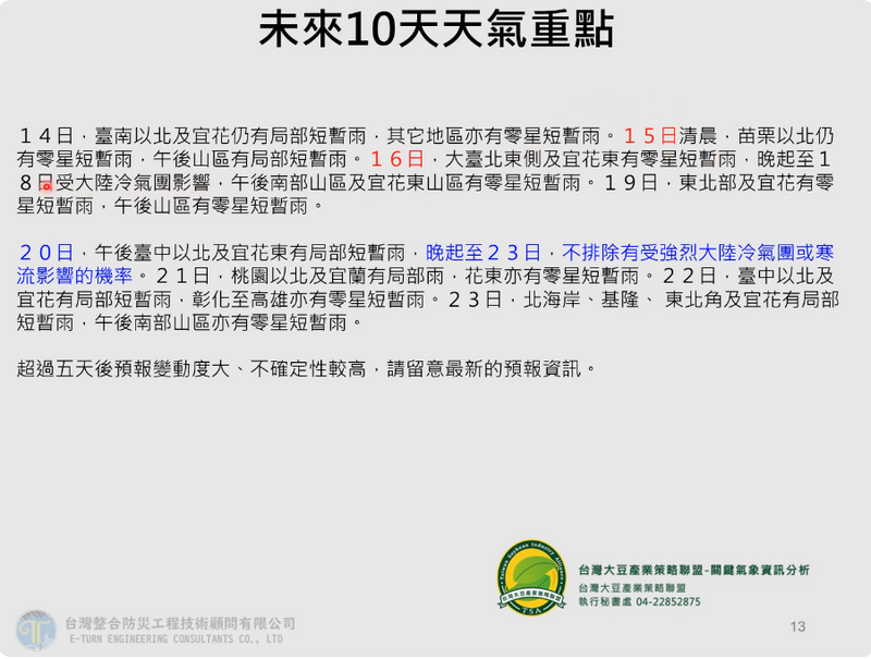氣象專家賈新興提醒，下週四晚起至下週日，不排除有受強烈大陸冷氣團或寒流影響的機率，冷的時間比較長，要特別注意。（圖擷自YouTube）