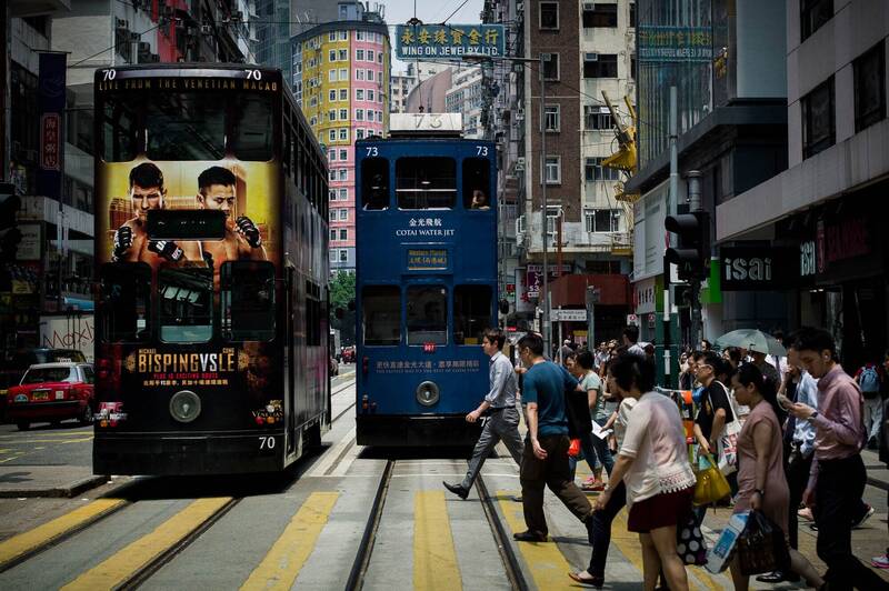 圖為香港街頭。(法新社) 圖為香港街頭。(法新社)