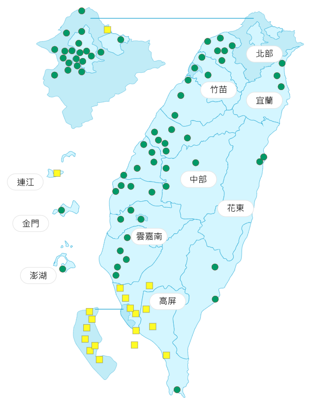 今日各地空氣品質概況。(圖擷取自環保署空氣品質監測網) 今日各地空氣品質概況。(圖擷取自環保署空氣品質監測網)