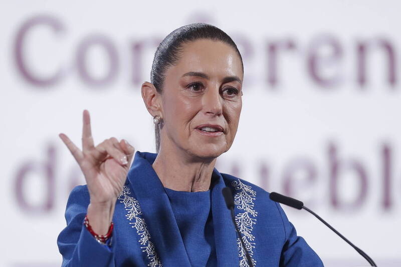 墨西哥總統薛恩鮑姆指出，將研究對中國進口商品徵收關稅。（歐新社）