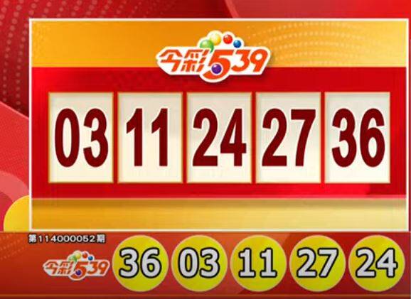 今彩539、39樂合彩開獎號碼。（擷取自三立iNEWS《全民i彩券》）