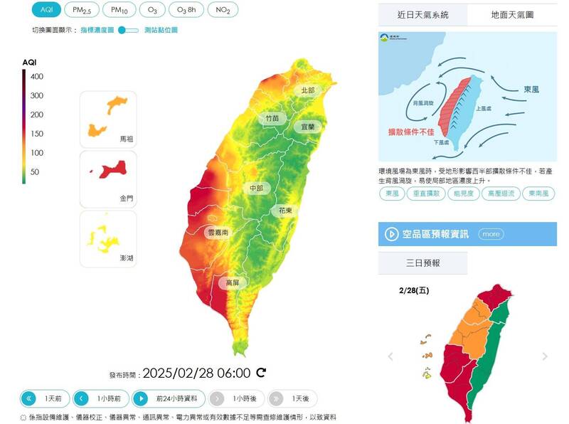 連假首日西半部空氣糟 今晨全台17測站紅色警示 - 生活 - 自由時報電子報