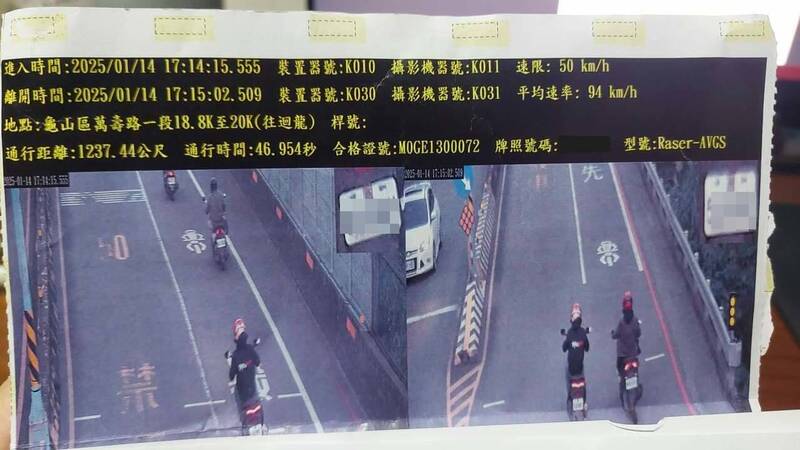 龜山萬壽路區間測速失準？ 網友比對質疑「超速被多出10公里」 - 社會 - 自由時報電子報