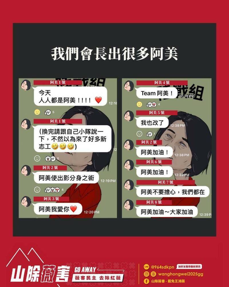 「山除薇害」批國民黨用政治勢力肉搜公民，將會長出更多的「阿美」。（取自「山除薇害臉書）
