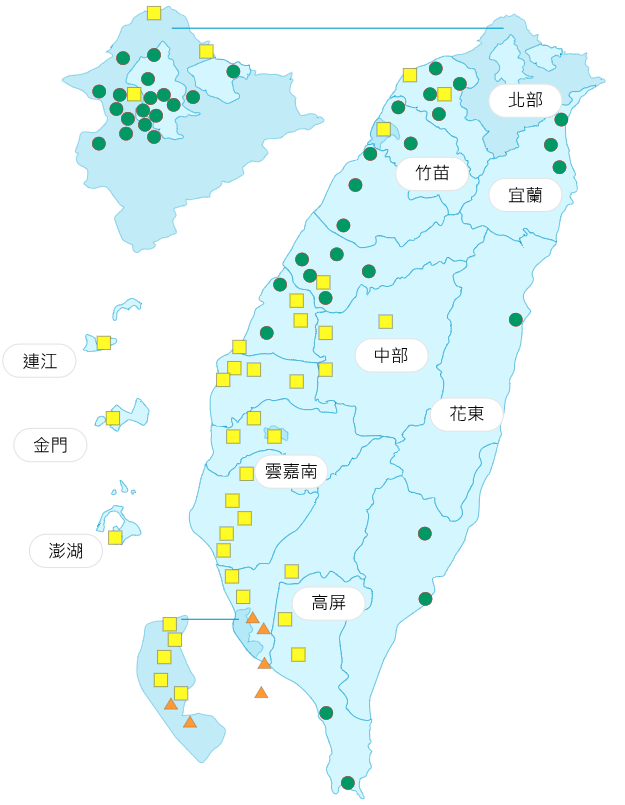 今日各地空氣品質概況。(圖擷取自環保署空氣品質監測網) 今日各地空氣品質概況。(圖擷取自環保署空氣品質監測網)