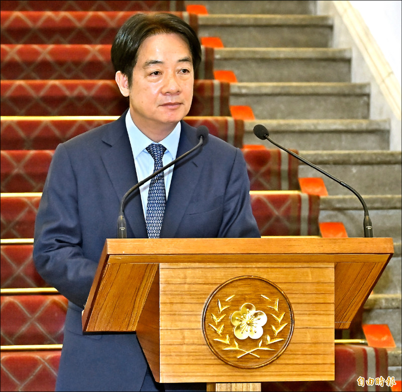 賴清德總統昨表示，將強化影藝從業人員在中國發展的輔導與管理。（記者陳志曲攝）
