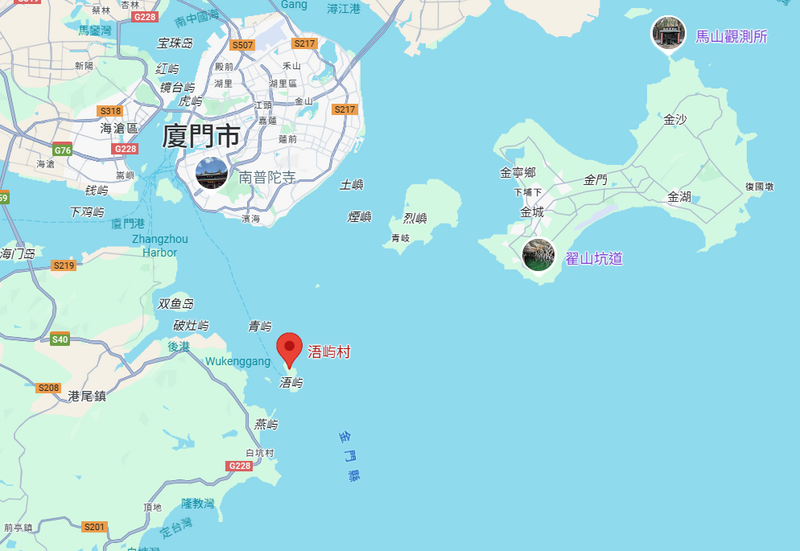 浯嶼島地理位置。(圖擷自Google地圖) 浯嶼島地理位置。(圖擷自Google地圖)