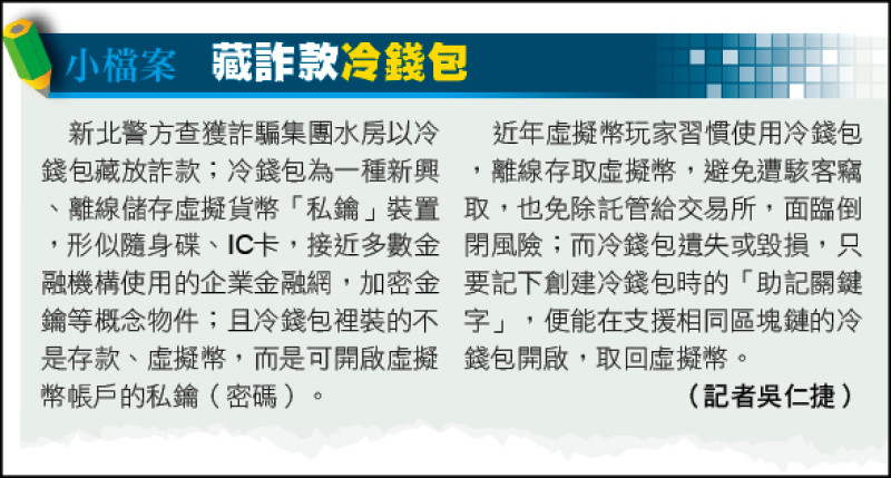 小檔案》藏詐款冷錢包 小檔案》藏詐款冷錢包