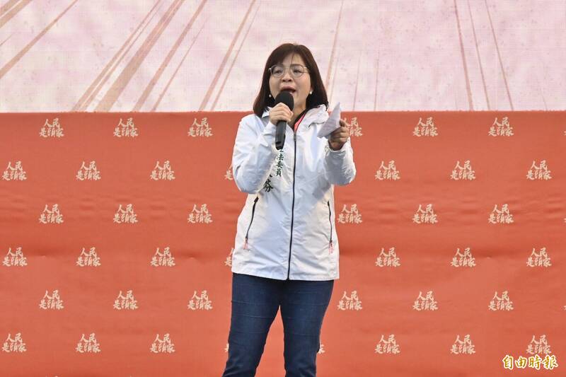 民進黨今（30）日在新北市板橋區舉行「人民是頭家」政策宣講會，立委林淑芬致詞。（記者叢昌瑾攝）