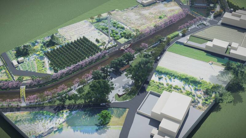 東螺溪綠廊串連水環境改善整體計畫，將規劃為渡船頭水文環教場域，設置船屋地景遊戲場等。（彰化縣政府提供）