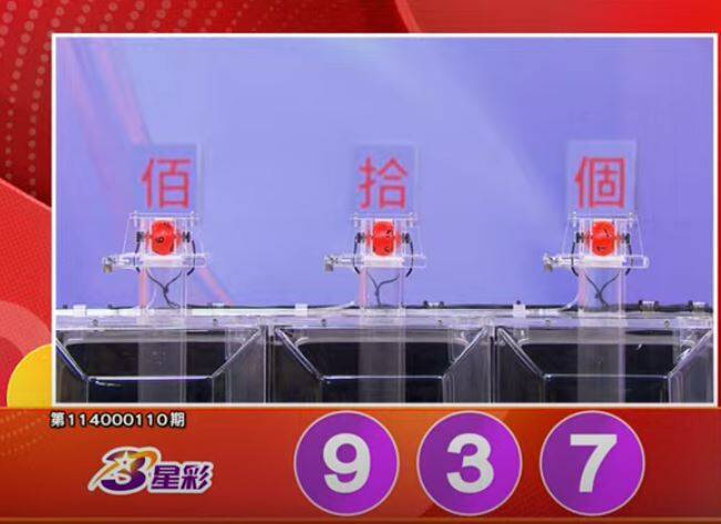 3星彩開獎號碼。(擷取自三立iNEWS《全民i彩券》) 3星彩開獎號碼。(擷取自三立iNEWS《全民i彩券》)