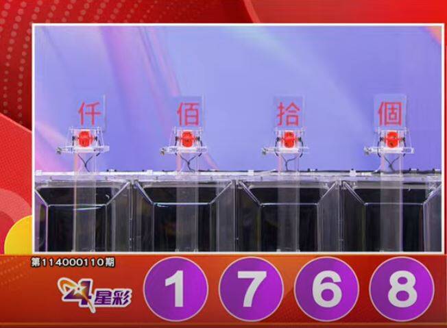 4星彩開獎號碼。(擷取自三立iNEWS《全民i彩券》) 4星彩開獎號碼。(擷取自三立iNEWS《全民i彩券》)