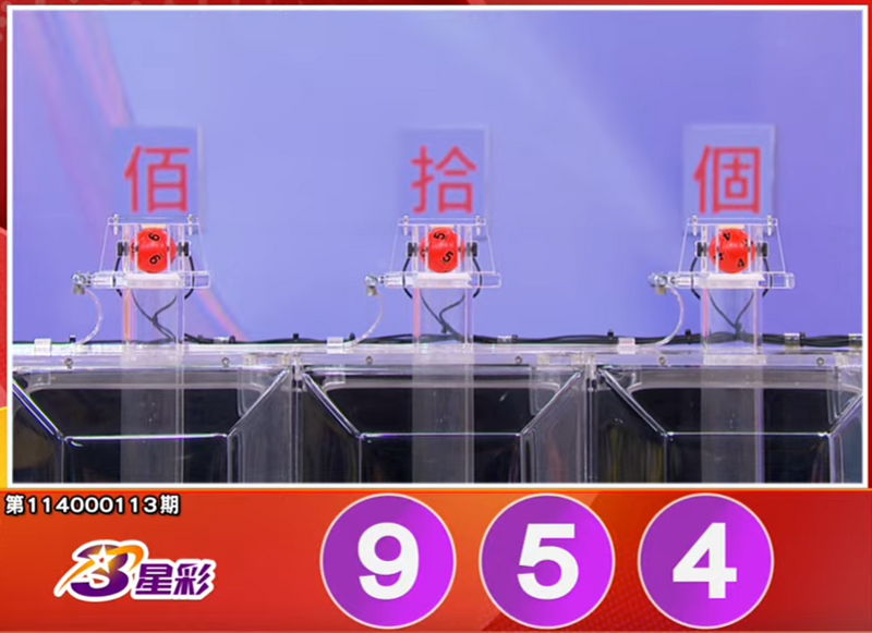 3星彩開獎號碼。(擷取自三立iNEWS《全民i彩券》) 3星彩開獎號碼。(擷取自三立iNEWS《全民i彩券》)