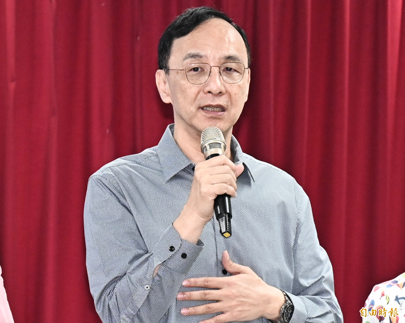 國民黨主席朱立倫「希特勒說」惹議。（記者塗建榮攝）